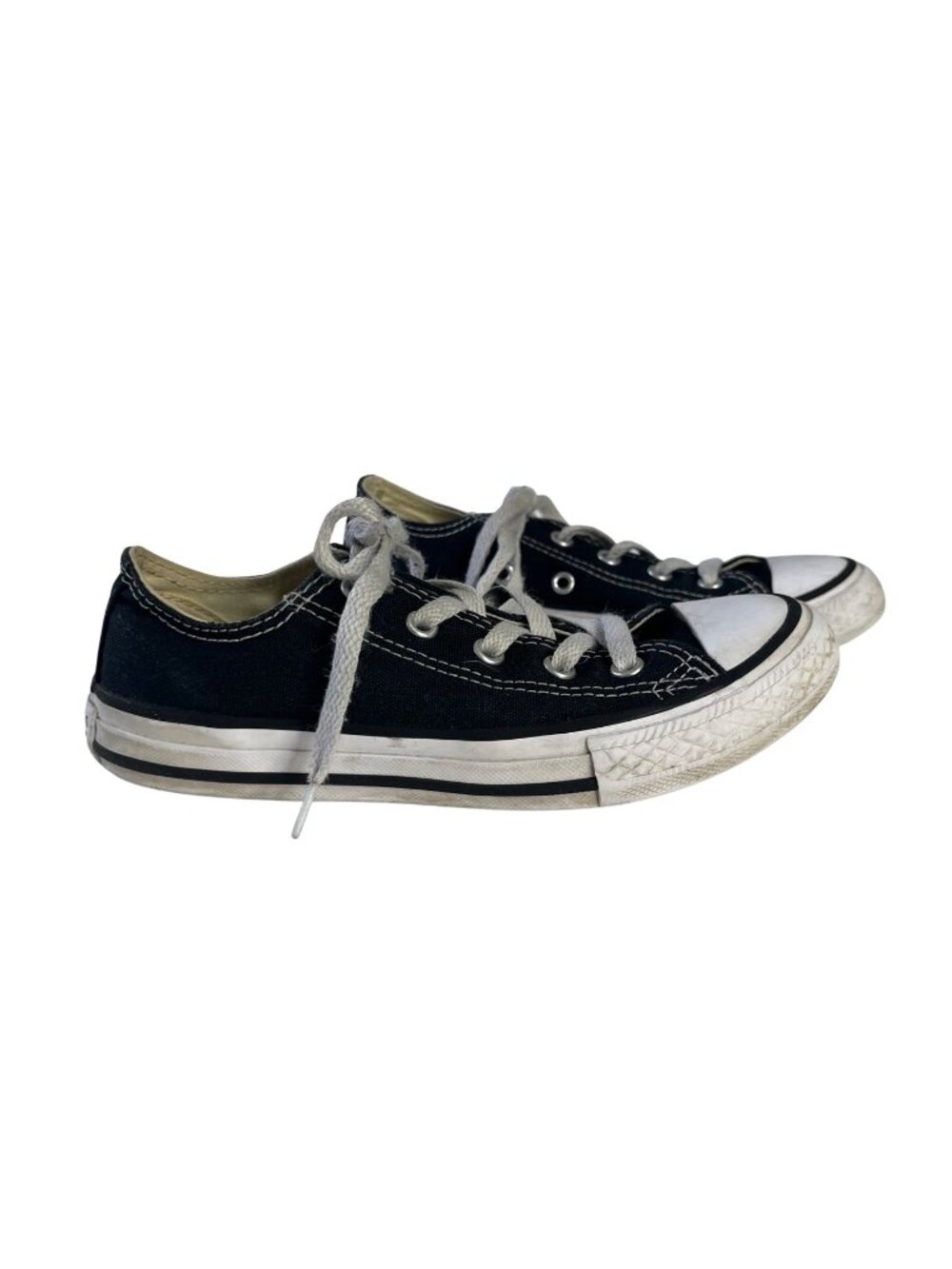 Converse All Star Low Top Sneakers Shoes Kids Size 1 Blue Canvas Lace-Up